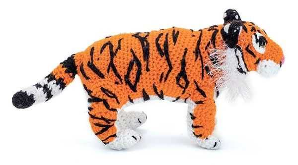 Knitted tiger toy pattern