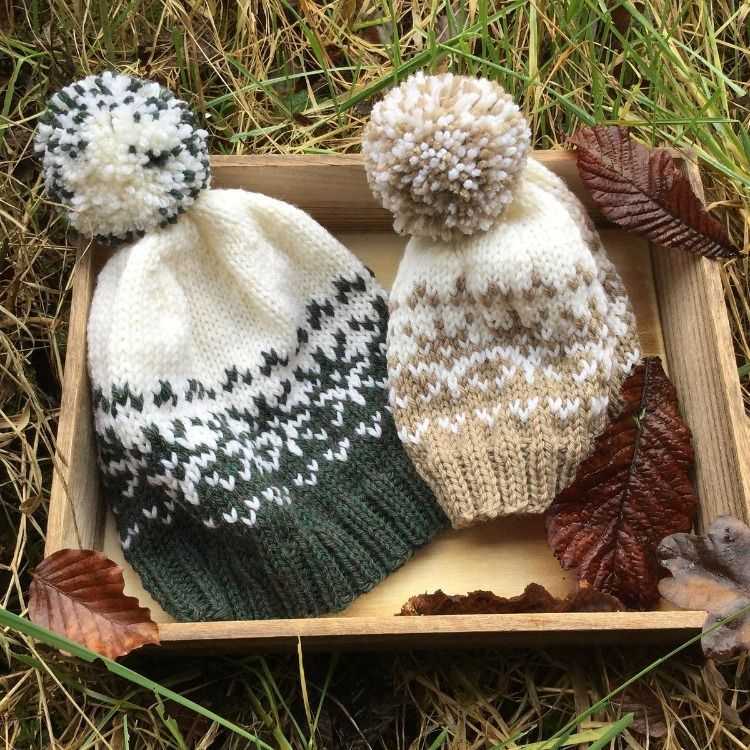 Knitted wool hat pattern