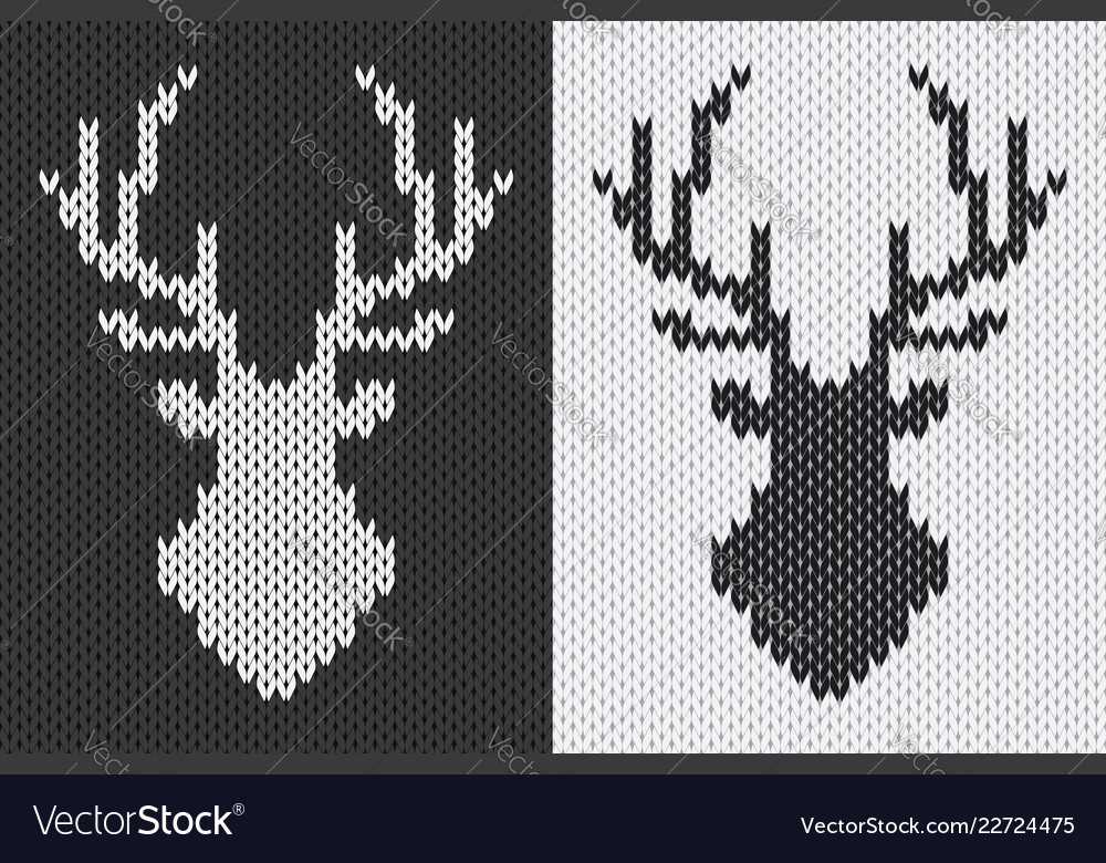 Knitted antlers pattern