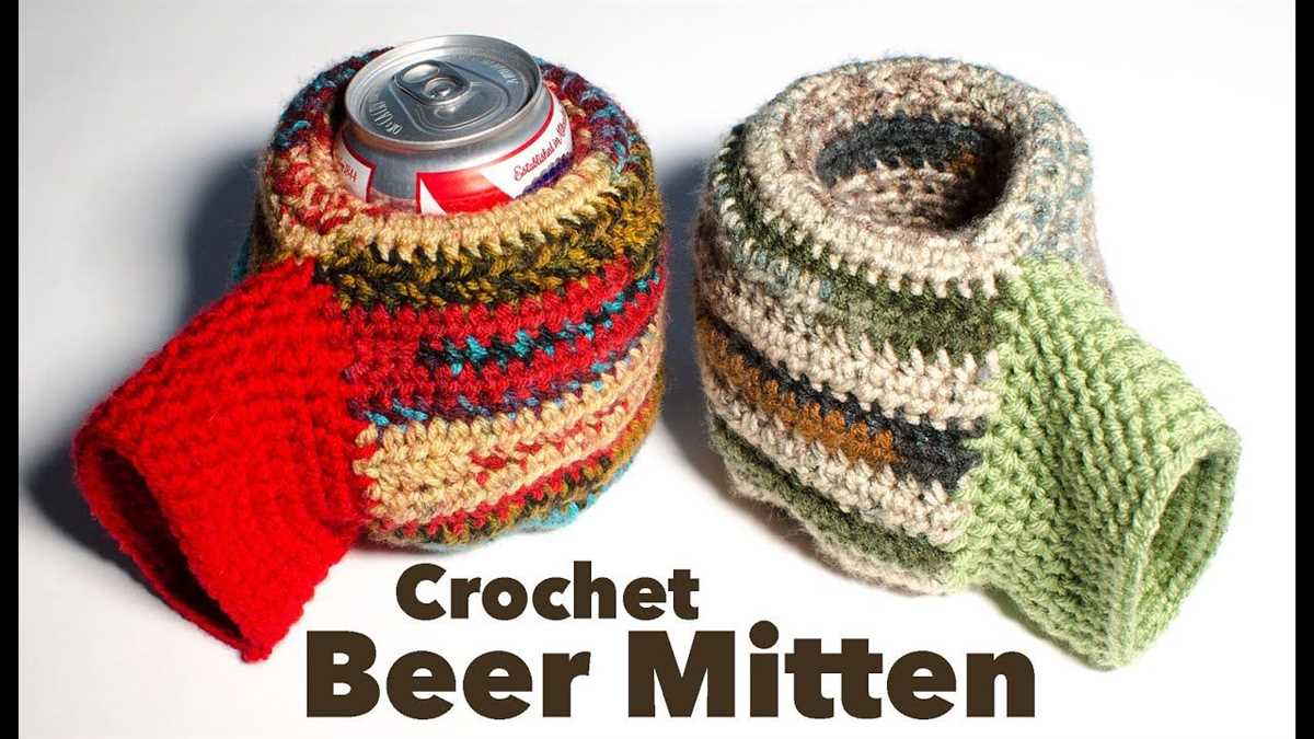 Knitted beer can mitten pattern