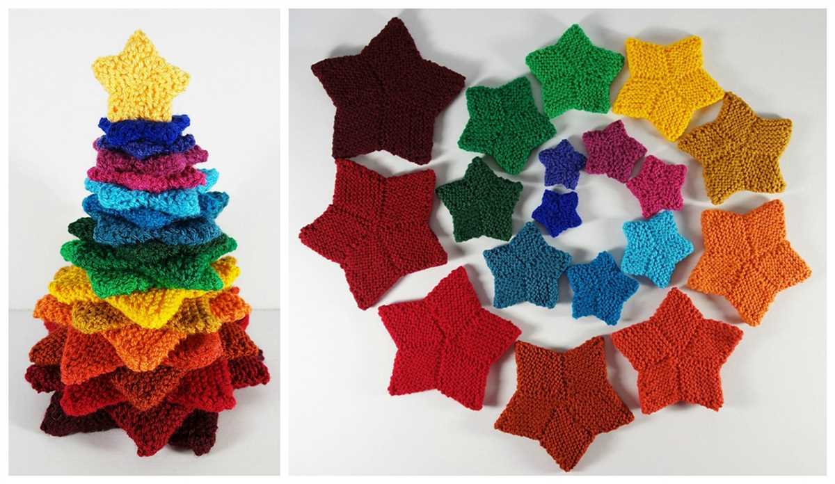 Knitted christmas tree garland pattern