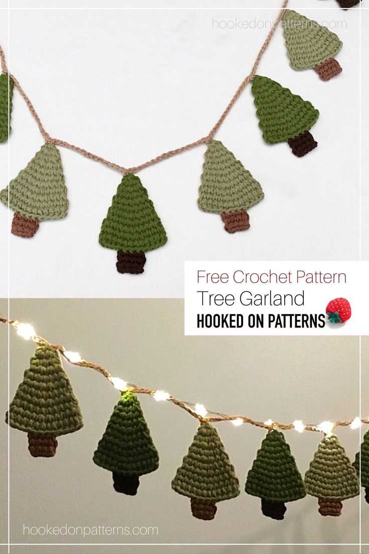 Knitted christmas tree garland pattern