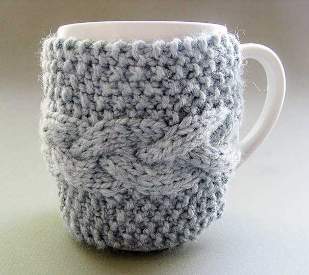 Knitted coffee mug sleeve pattern