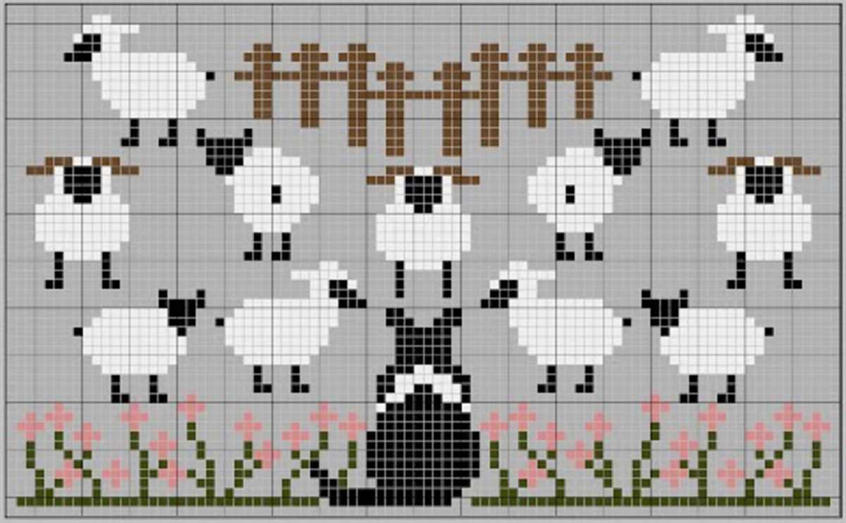 Knitted cross stitch pattern