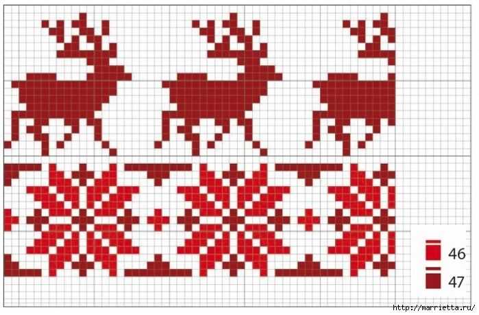 Knitted cross stitch pattern