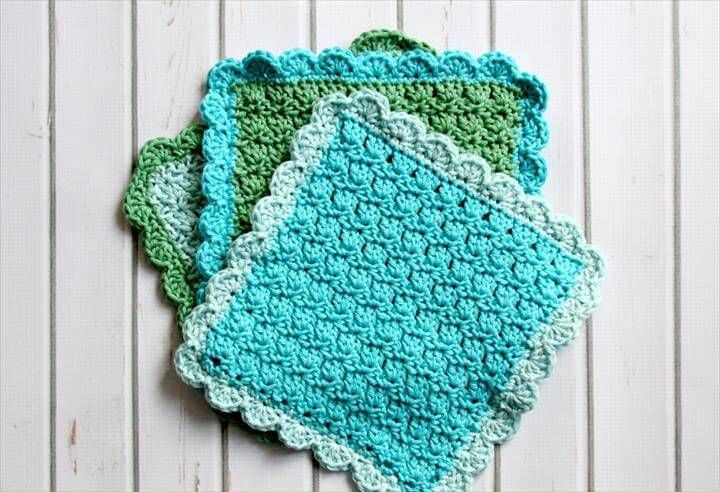 Knitted dish cloth pattern