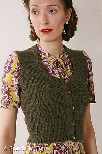 Knitted ladies vest pattern