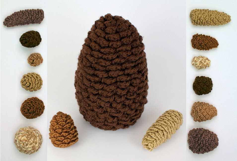 Knitted pine cone pattern