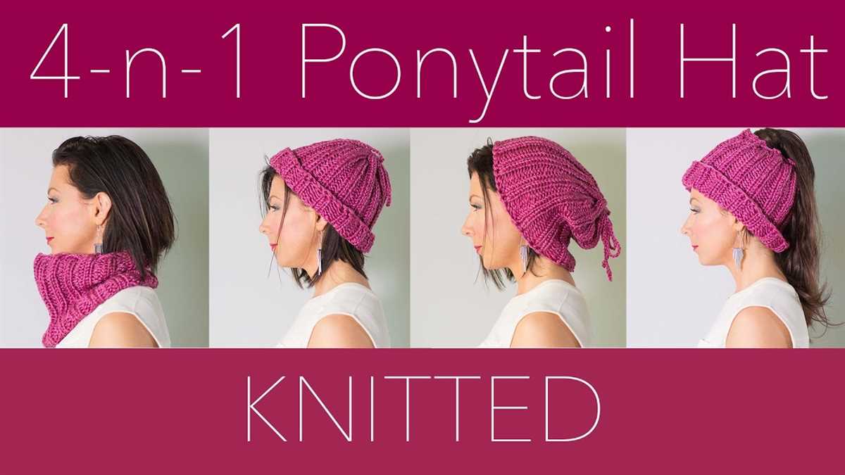 Knitted ponytail hat pattern free