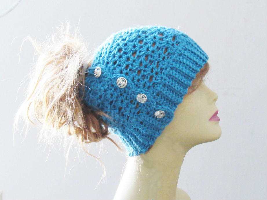 Knitted ponytail hat pattern free