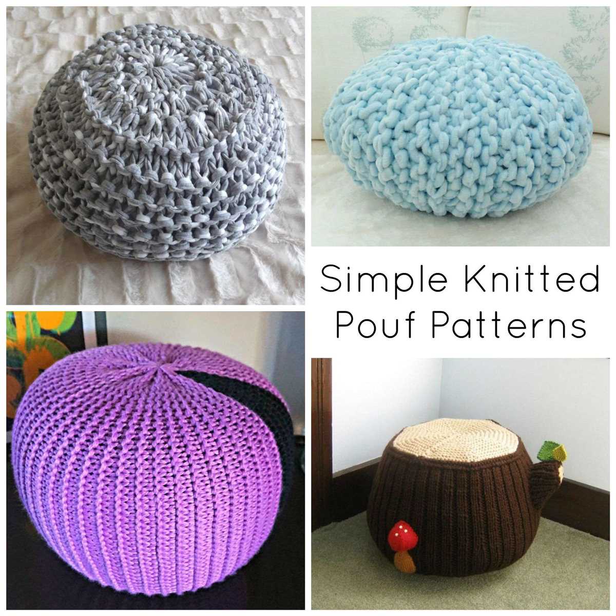 Knitted pouf pattern