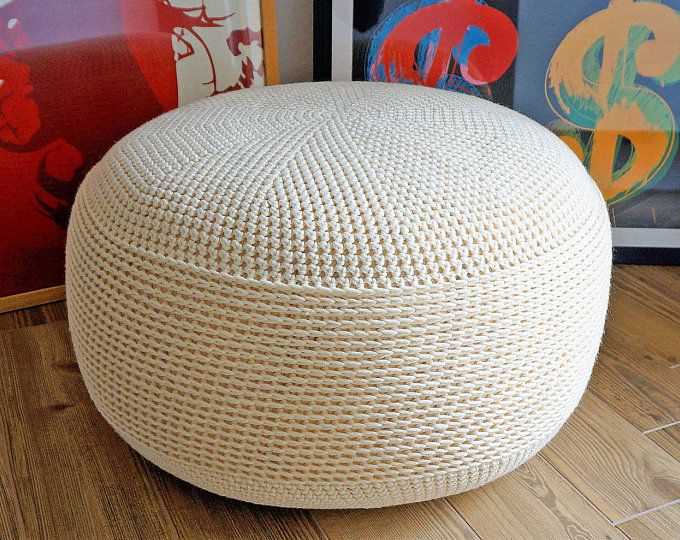 Knitted pouf pattern