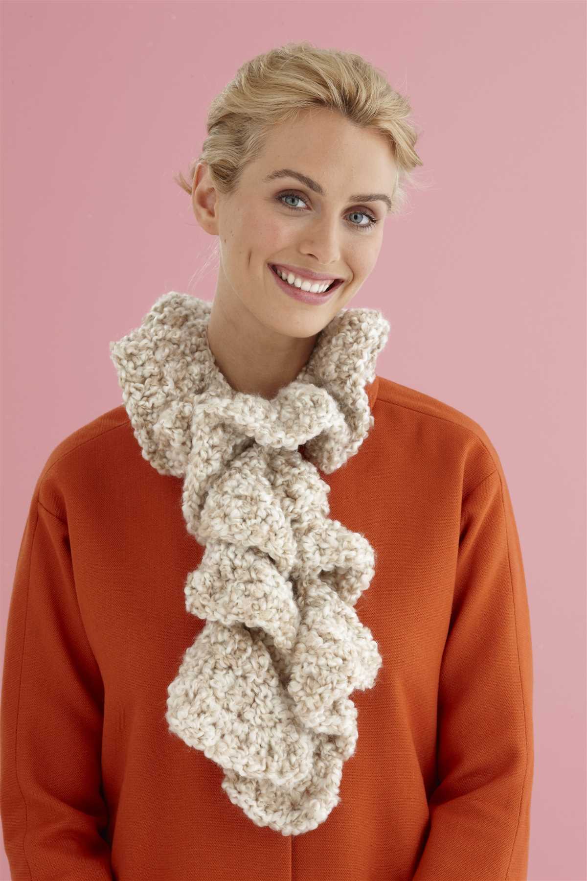 Knitted ruffle scarf pattern free