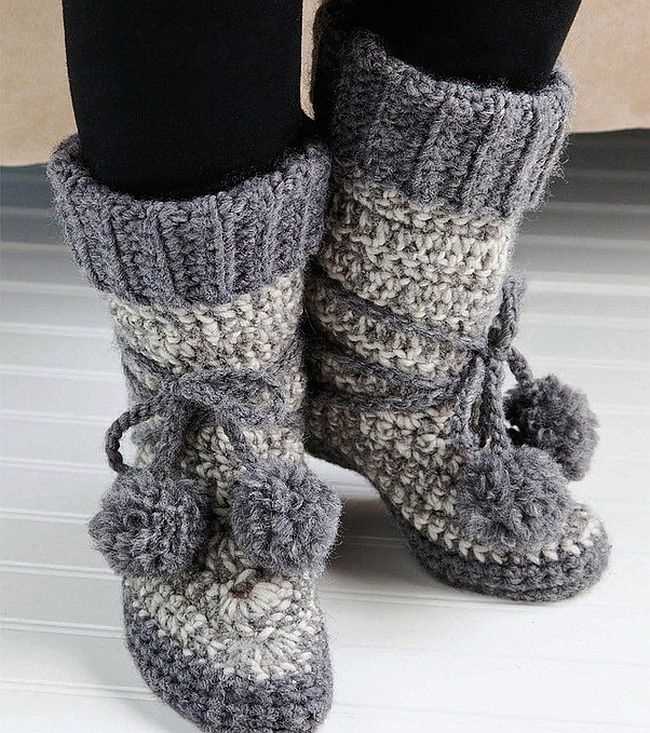 Knitted ugg slipper pattern