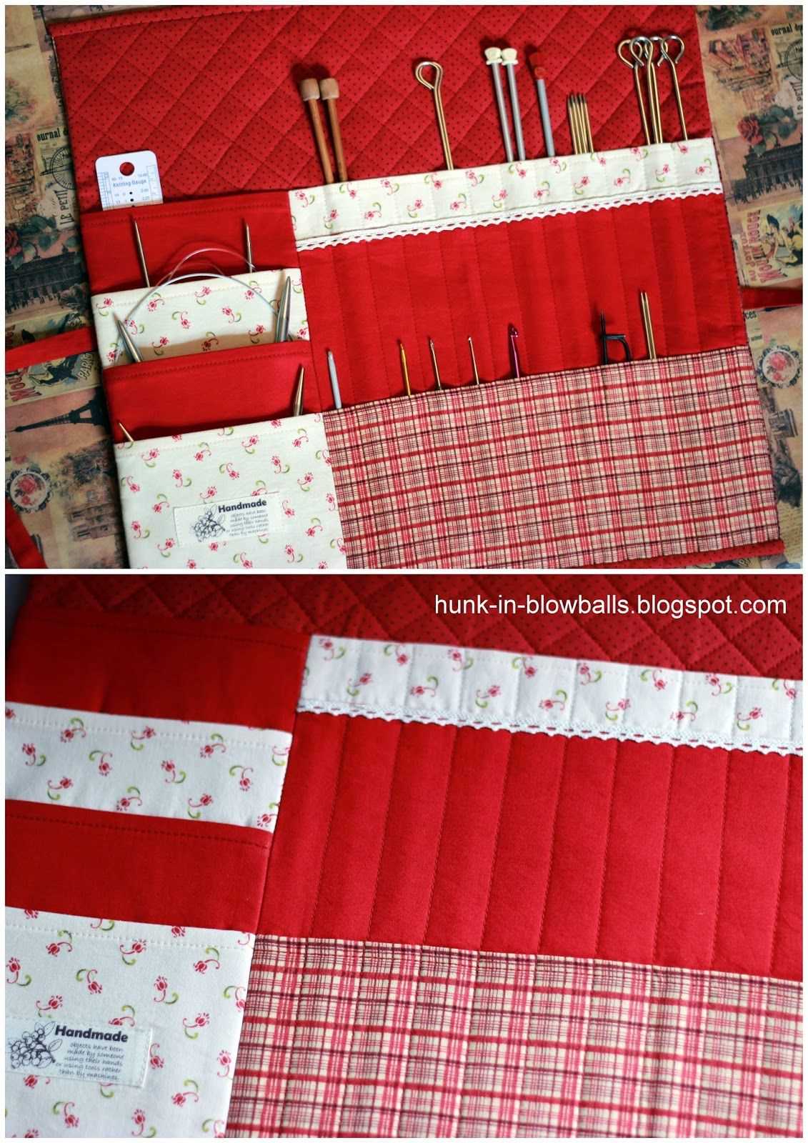 Knitting needle storage pattern