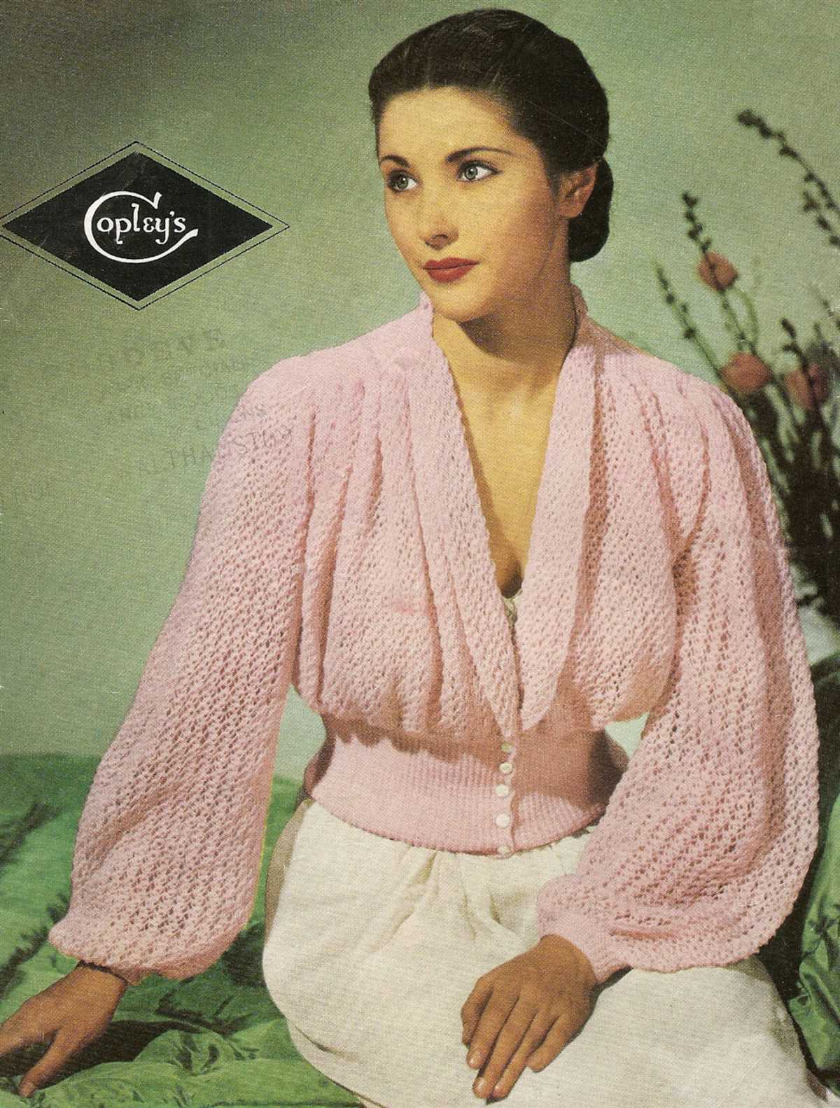 Knitting pattern bed jacket