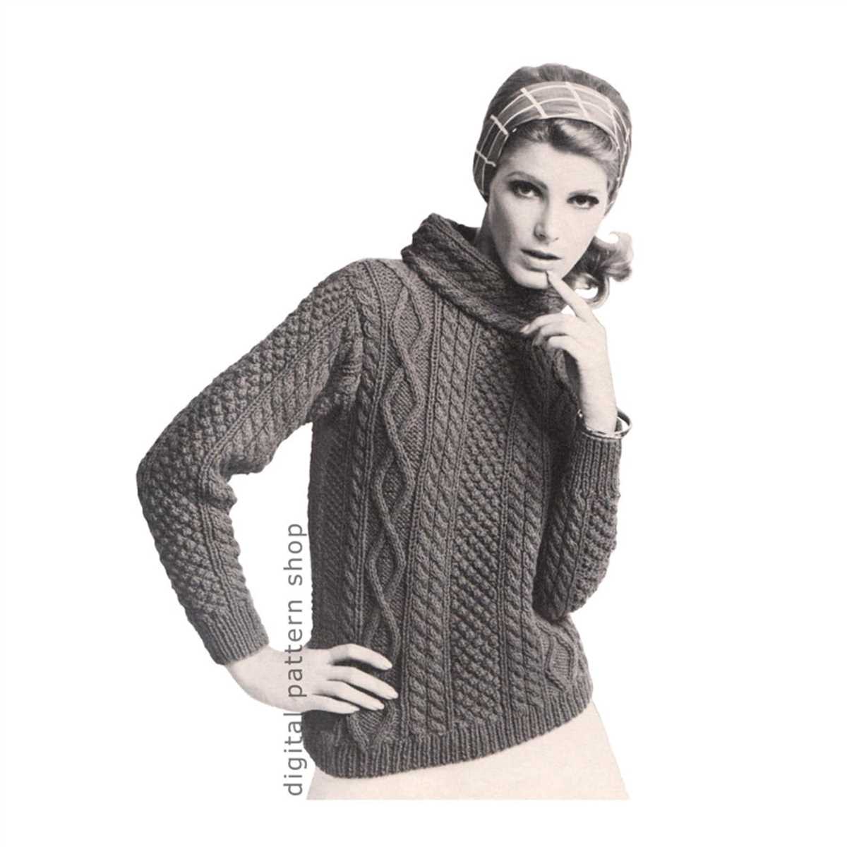 Knitting pattern cowl neck sweater