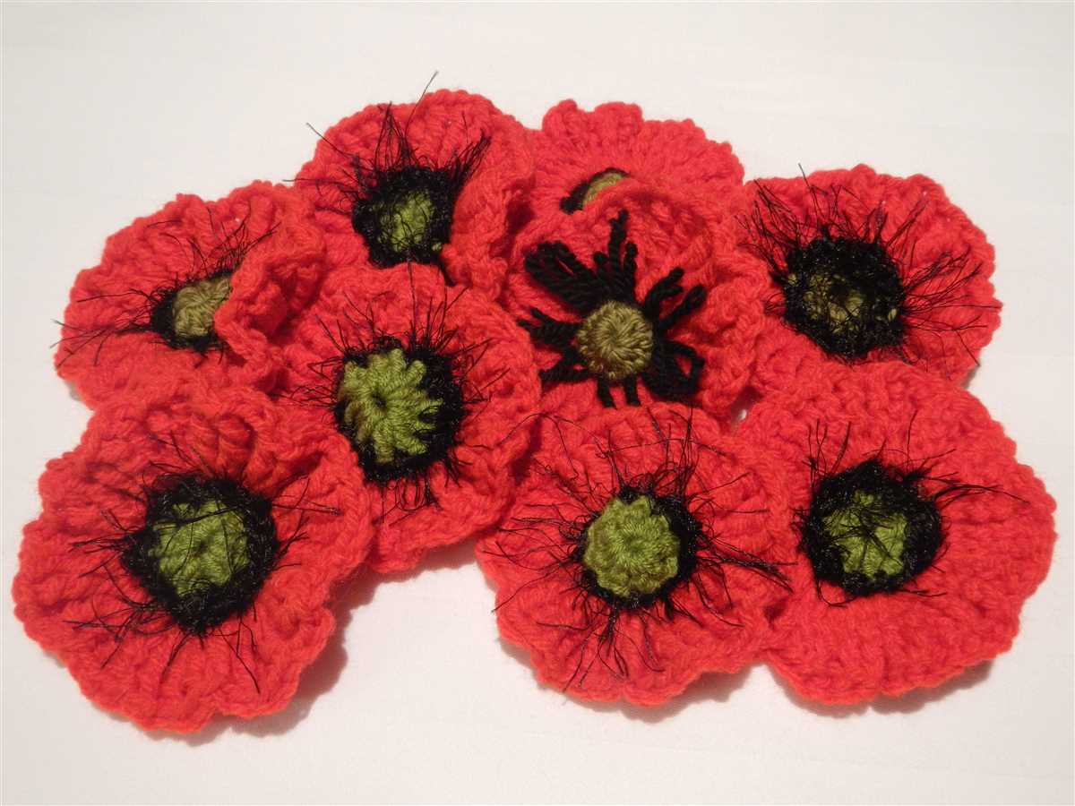 Knitting pattern for a remembrance poppy