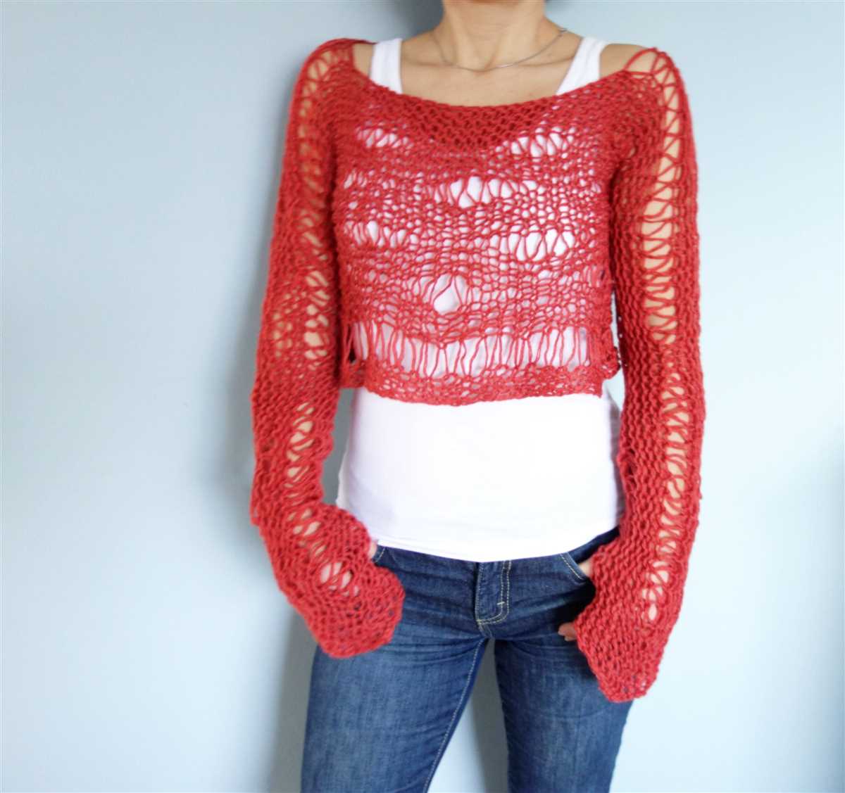 Knitting pattern for cropped sweater