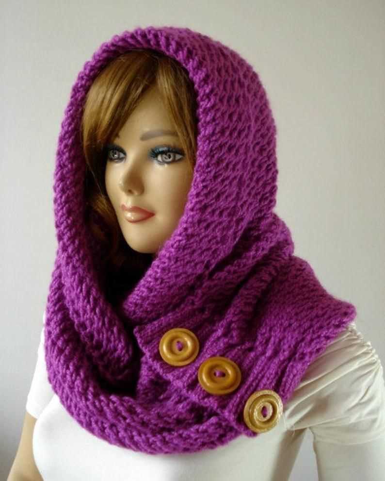 Knitting pattern infinity scarf hood