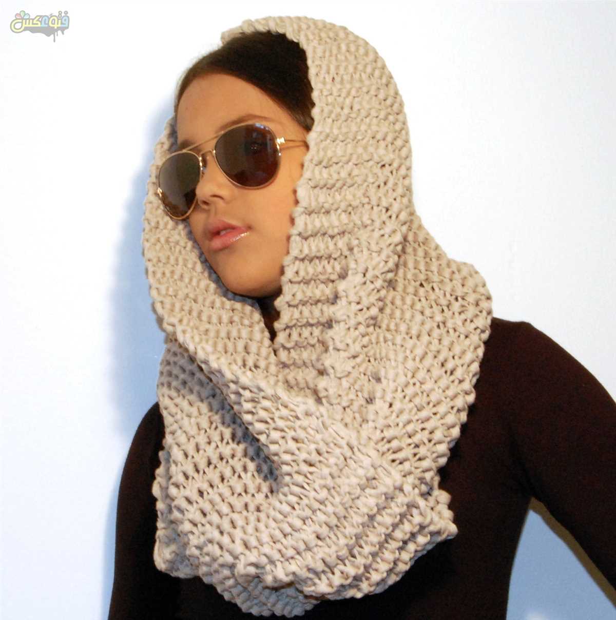 Knitting pattern infinity scarf hood