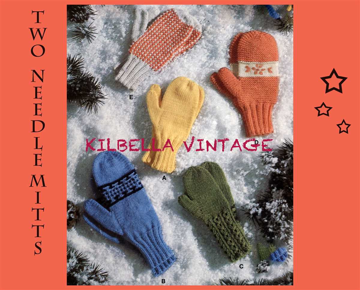 Knitting patterns mittens four needles