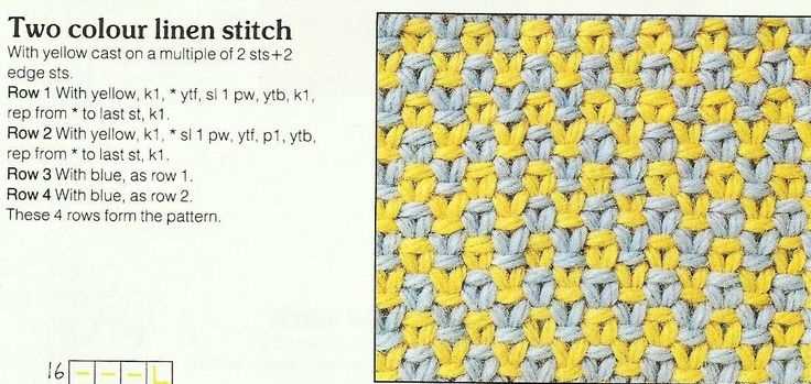 Knitting linen stitch pattern