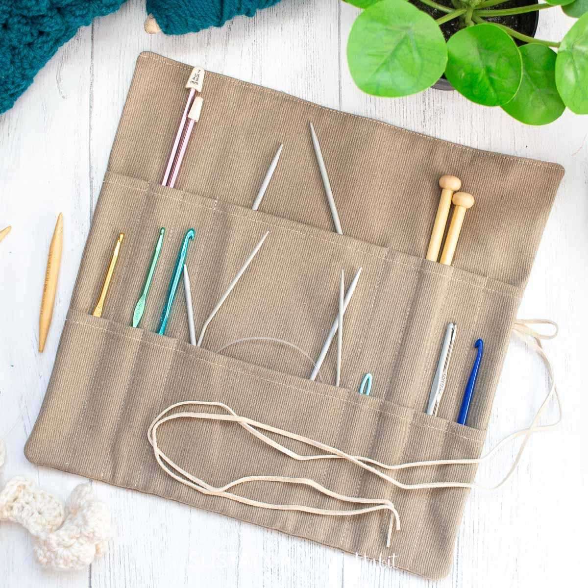 Knitting needle storage pattern