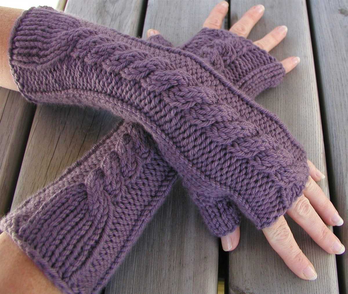 Knitting pattern arm warmers