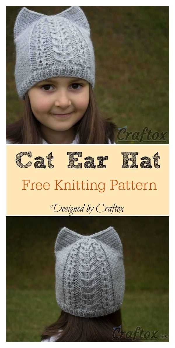 Knitting pattern for hat with ears