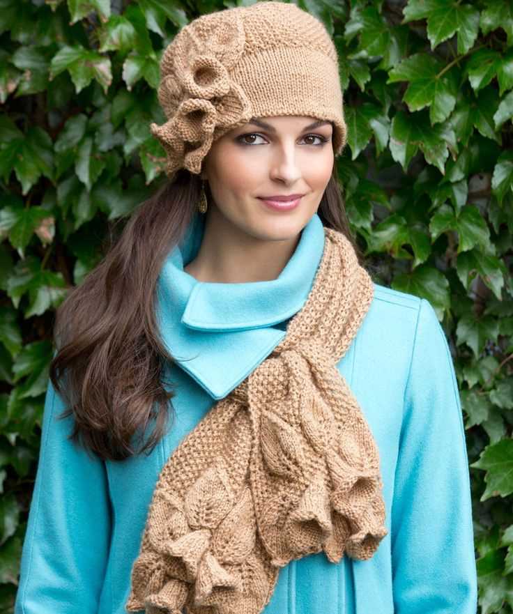 Knitting pattern for hat with scarf attached