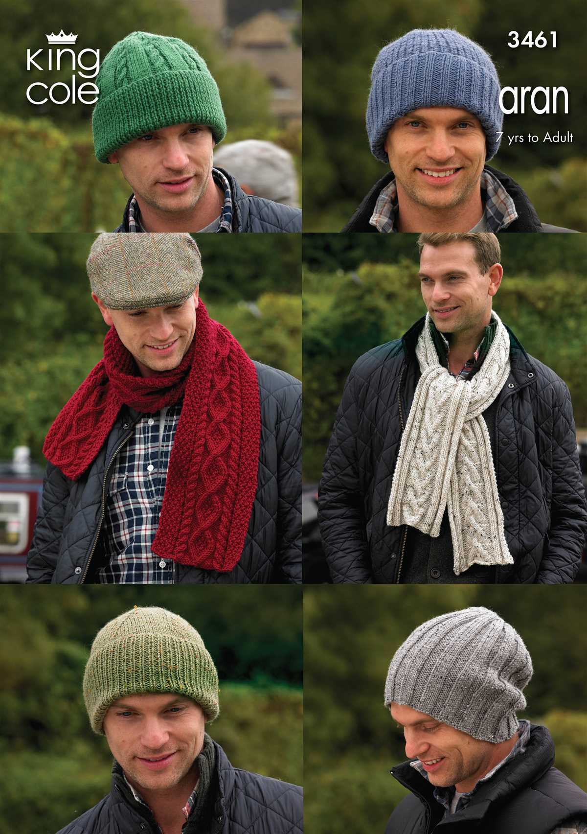 Knitting pattern for mens scarf and hat