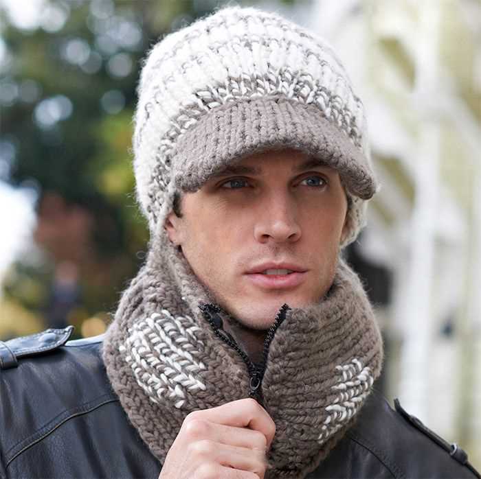 Knitting pattern for mens scarf and hat