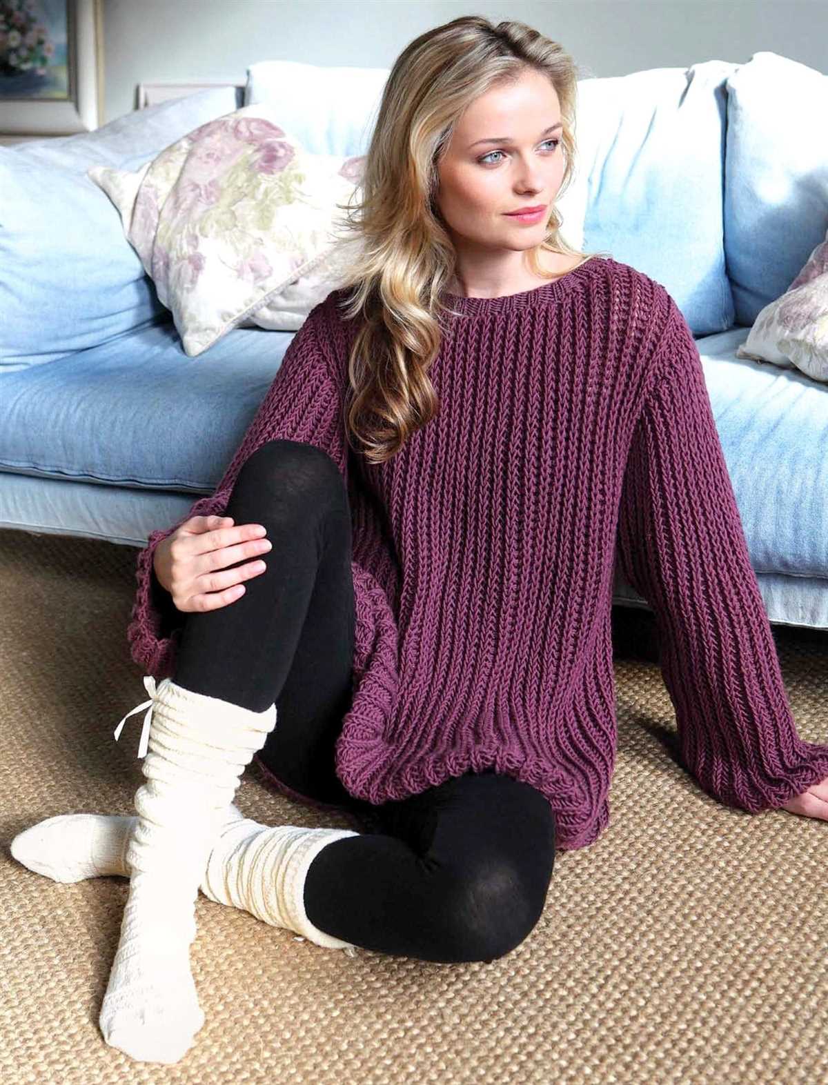 Ladies slouchy jumper knitting pattern