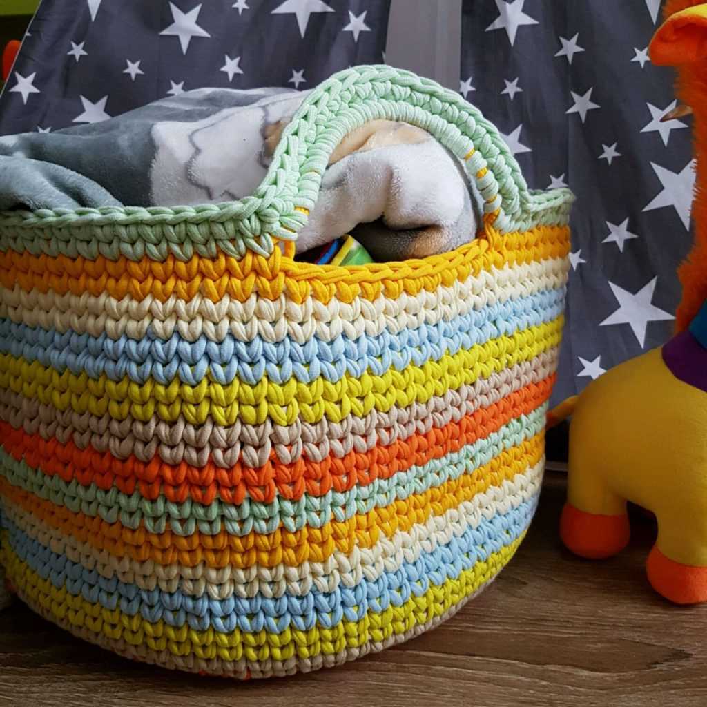 Large knitted basket pattern free