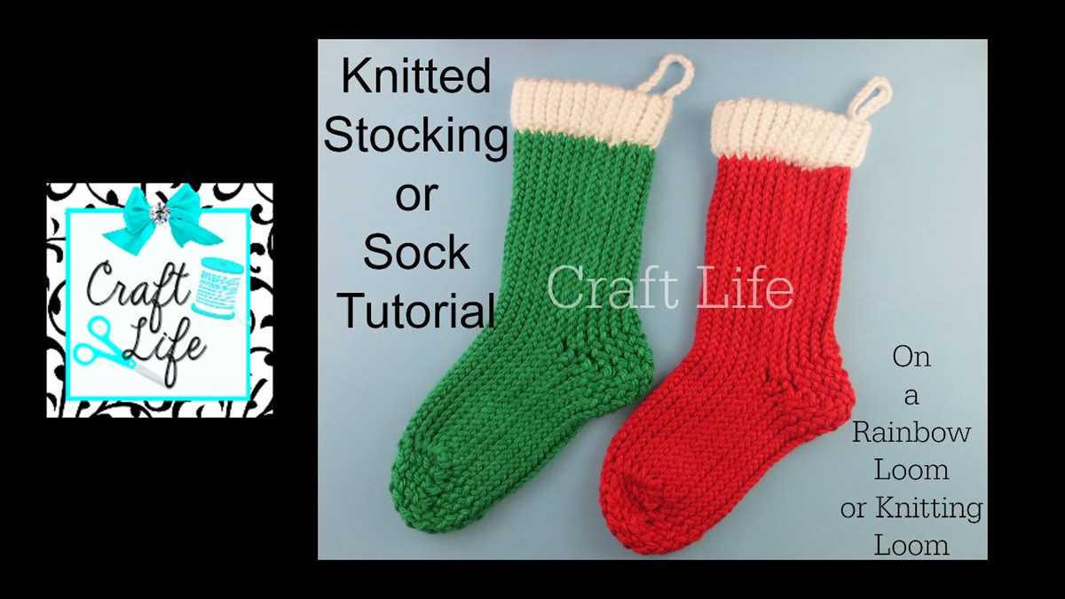 Loom knit christmas stocking pattern