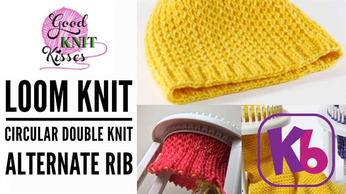 Loom knit hat with brim pattern