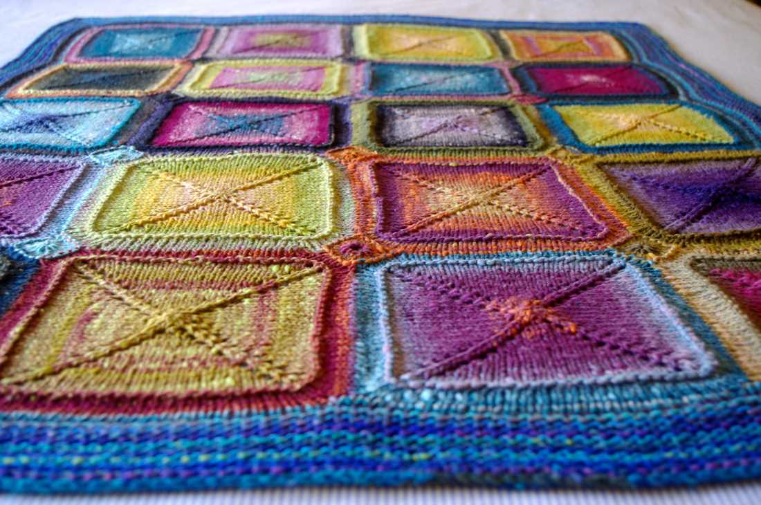 Magic squares knitted blanket pattern