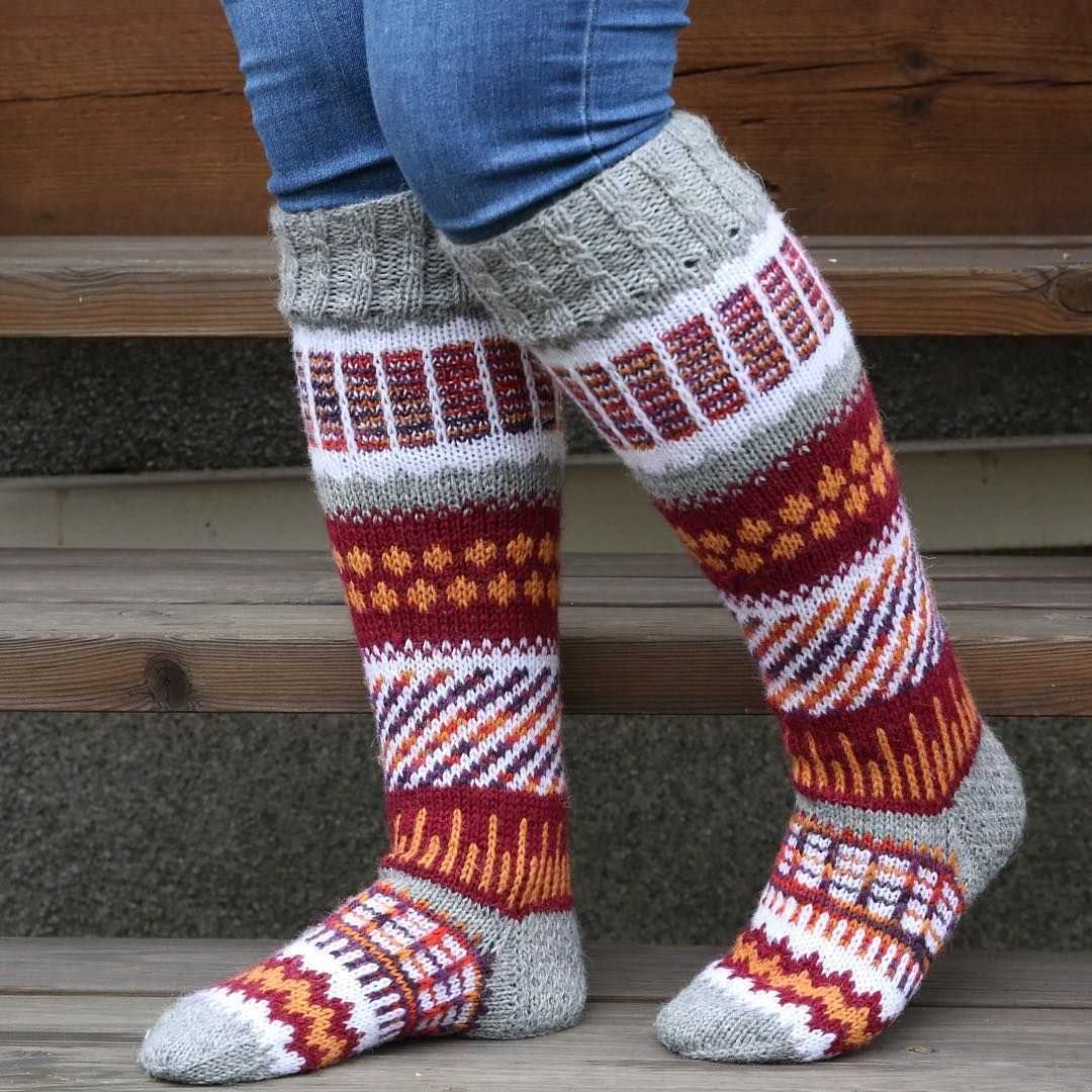 Men's thick socks knitting pattern