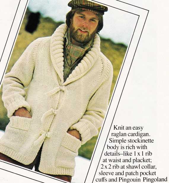 Mens shawl collar cardigan knitting pattern