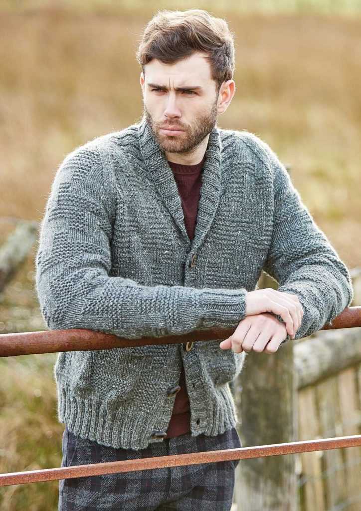 Mens shawl neck cardigan knitting pattern