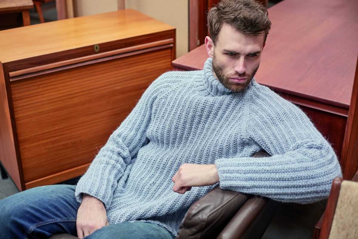 Mens striped sweater knitting pattern