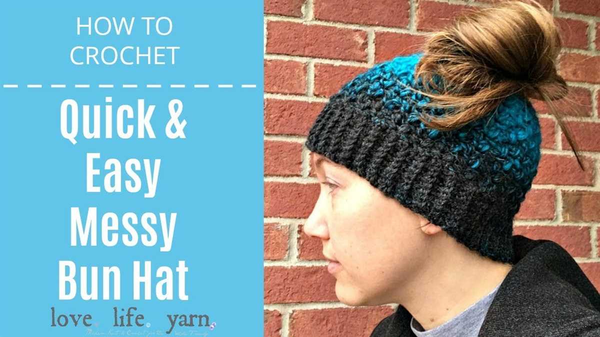 Messy bun knit hat pattern