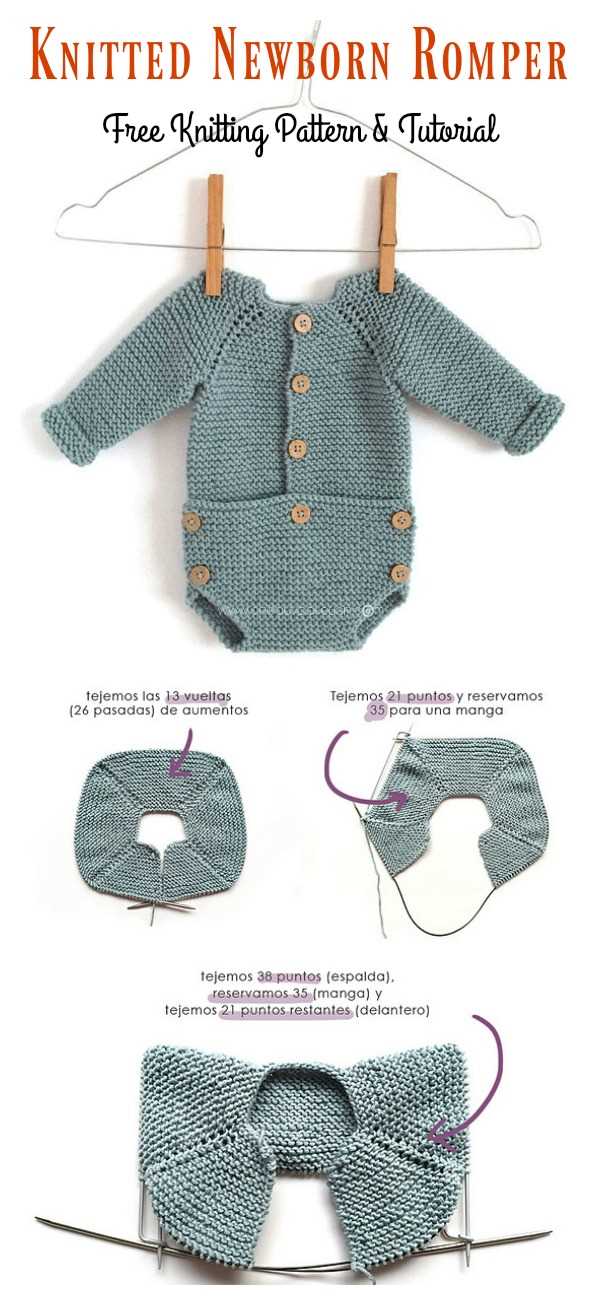 Newborn romper knitting pattern