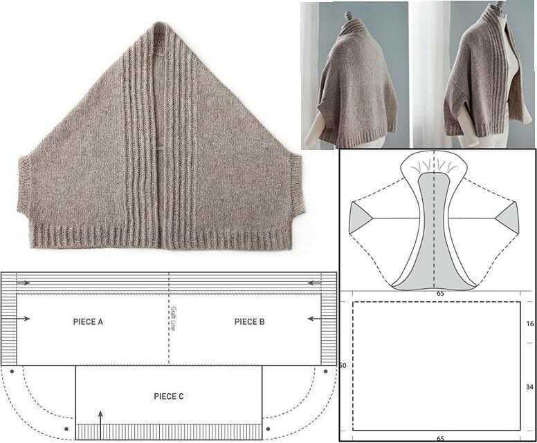 One piece poncho knitting pattern