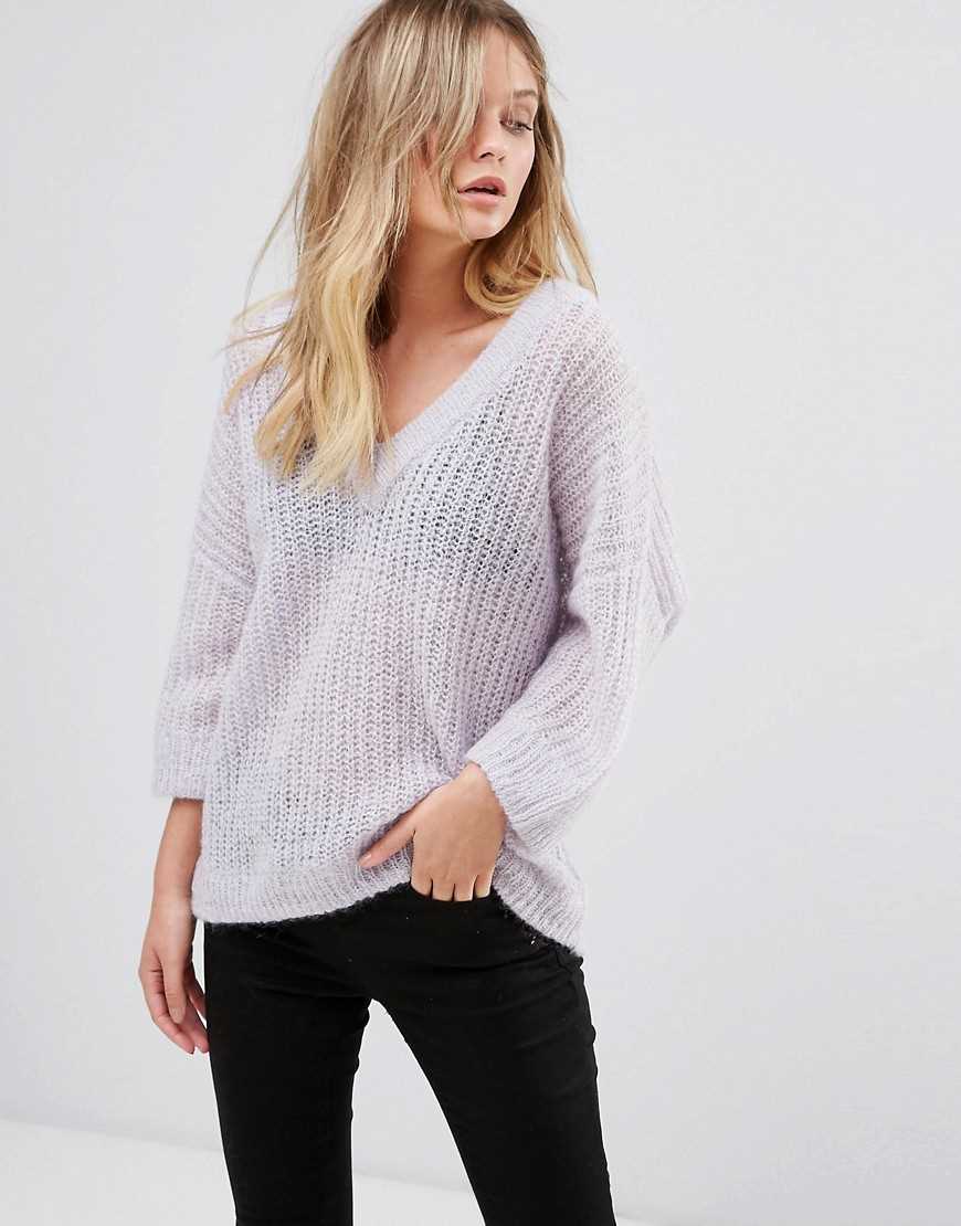 Oversized v neck sweater knitting pattern