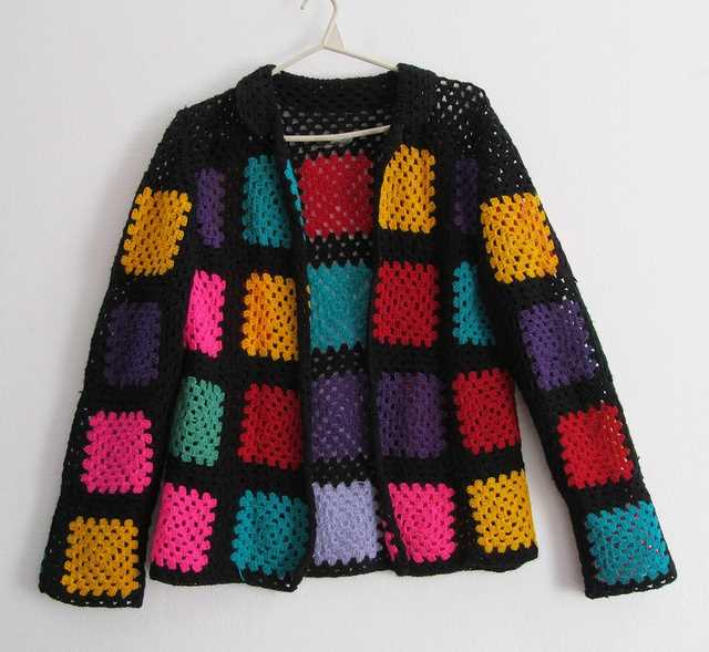 Patchwork cardigan pattern knitting