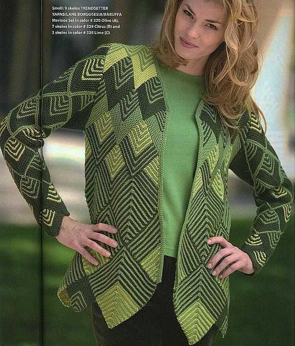 Patchwork cardigan pattern knitting