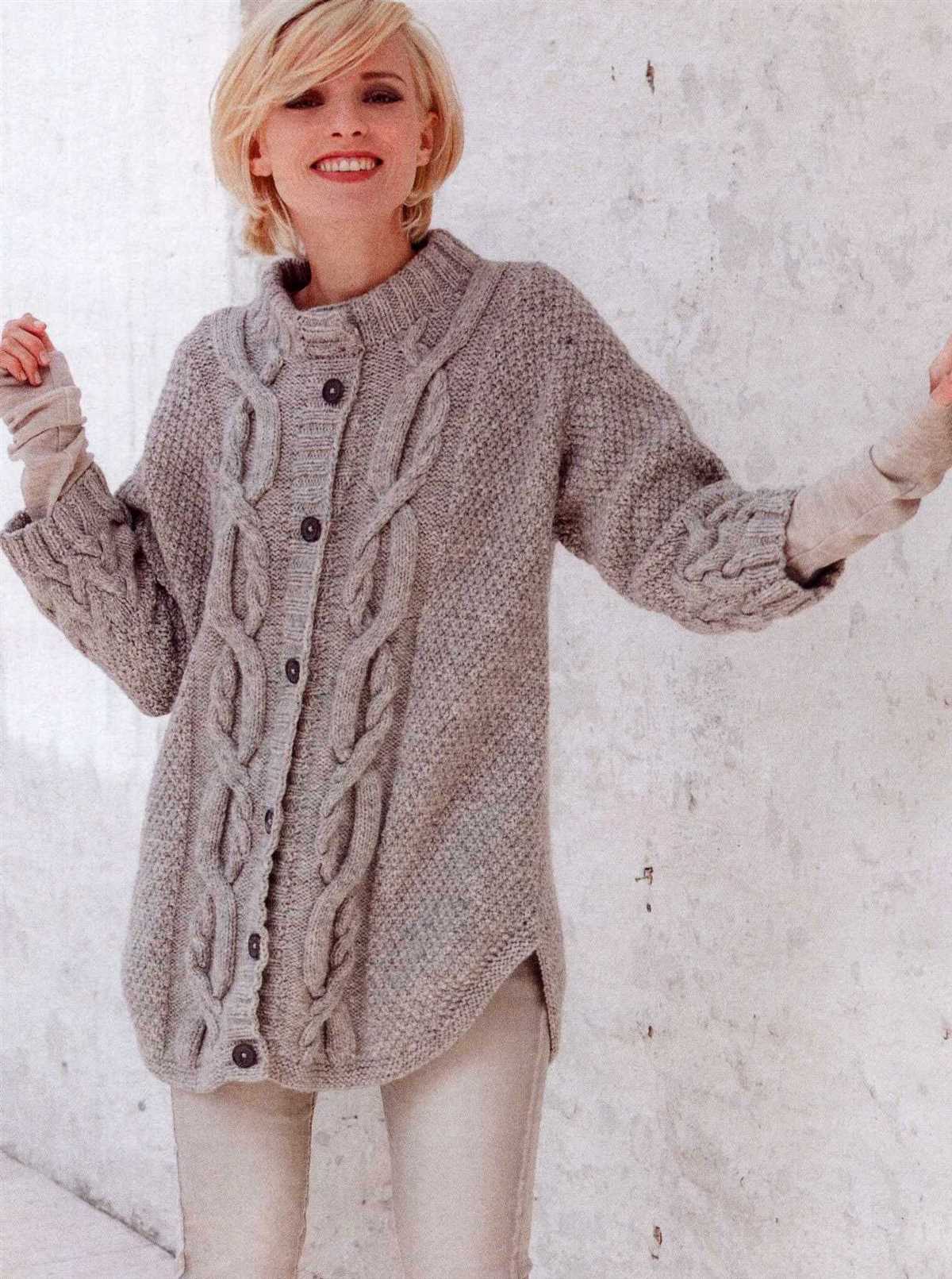 Pattern knitted cardigan