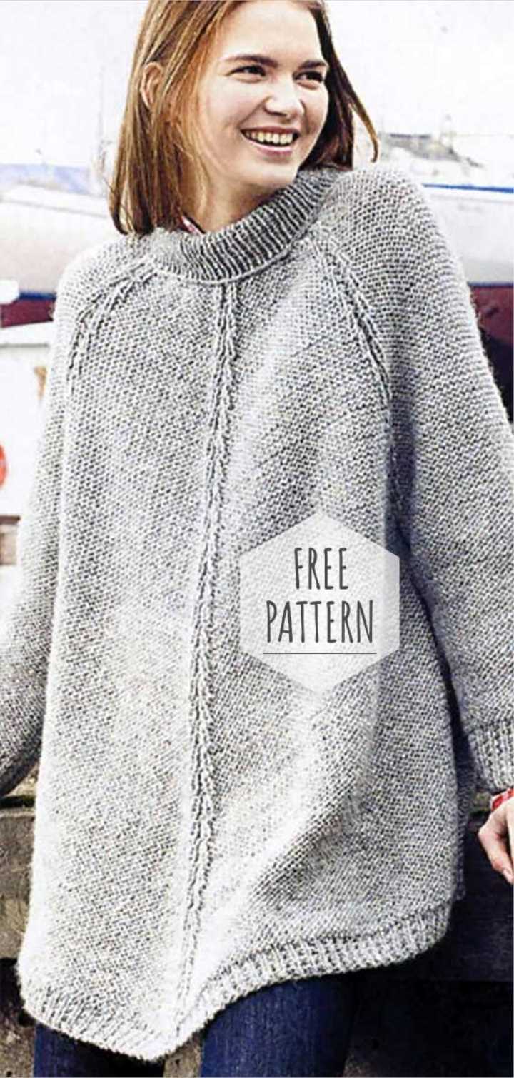 Poncho sweater with sleeves knitting pattern